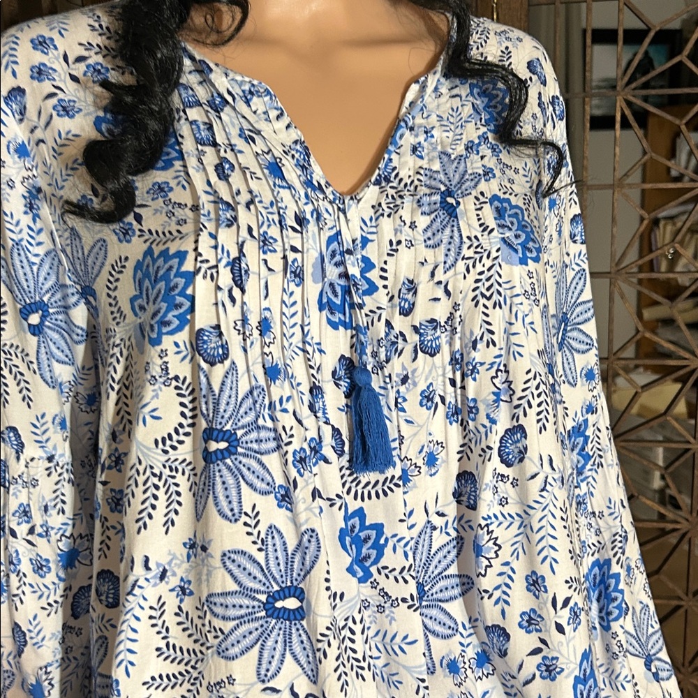 NWT STELLA PARKER PEASANT TOP M - Picture 2 of 10